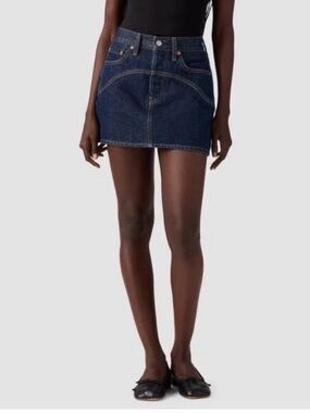 Levi’s Women’s Denim Icon Western Mini Skirt - Dark Wash Size 26 NWT